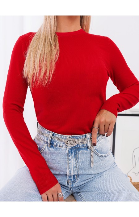 DELPHINE RED KNITTED BLOUSE
