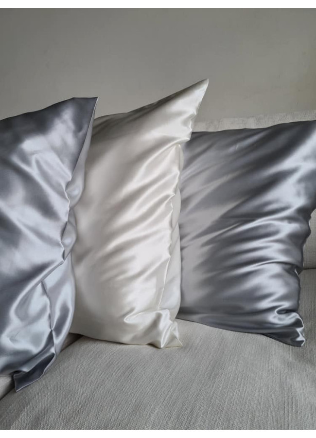 ASH GREY BELLEN SILK PILLOWCASE