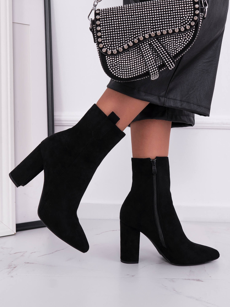 AARON SUEDE BLACK ANKLEBOOTS