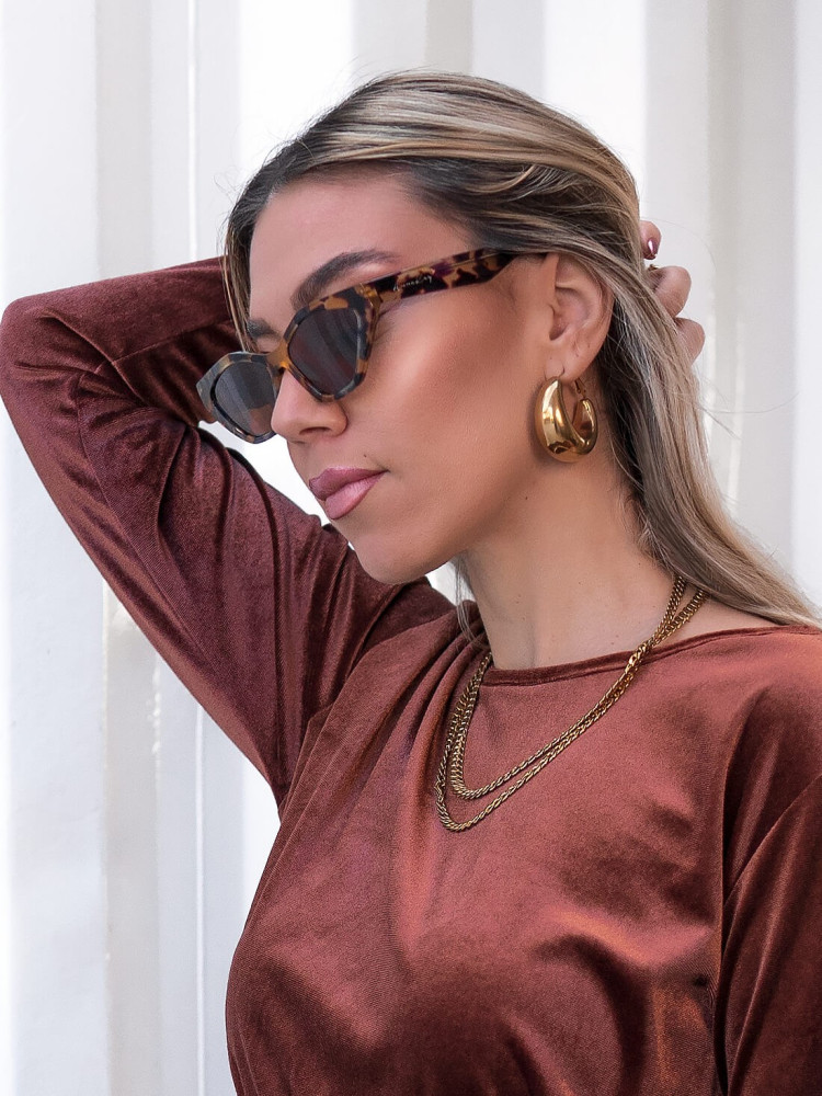 ANNAKEY POLY LEOPARD SUNGLASSES