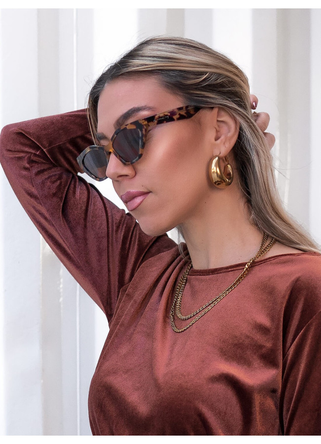 ANNAKEY POLY LEOPARD SUNGLASSES