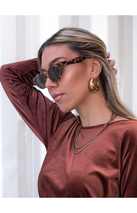ANNAKEY POLY LEOPARD SUNGLASSES