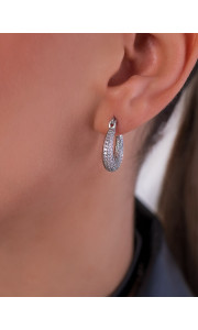 JESIE SILVER STRASS HOOP EARRINGS