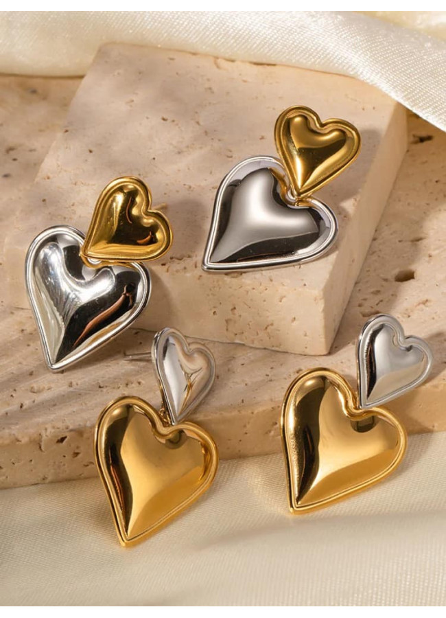 GOLD SILVER EARRINGS -CORASON
