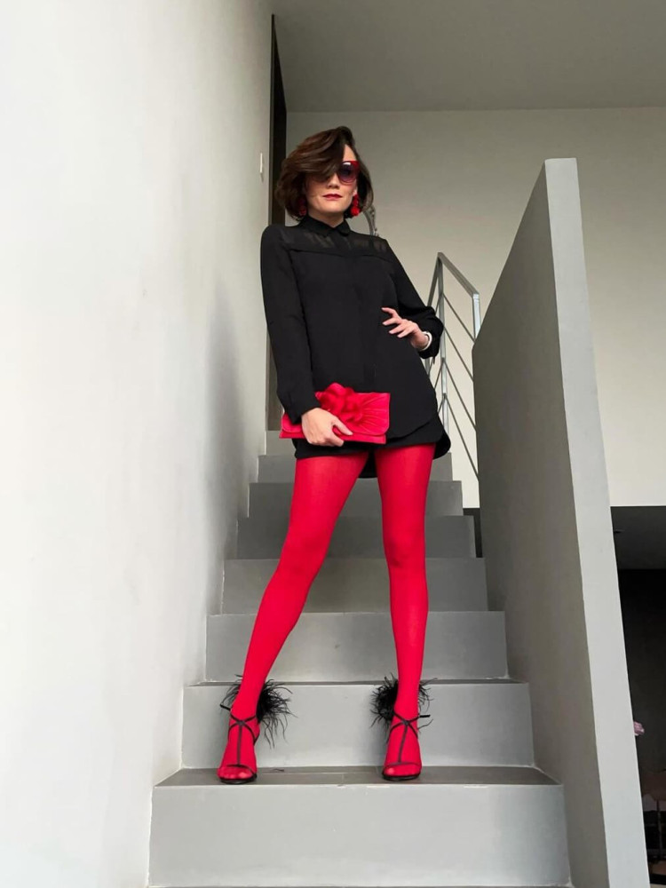 SHIRLEY RED TIGHTS