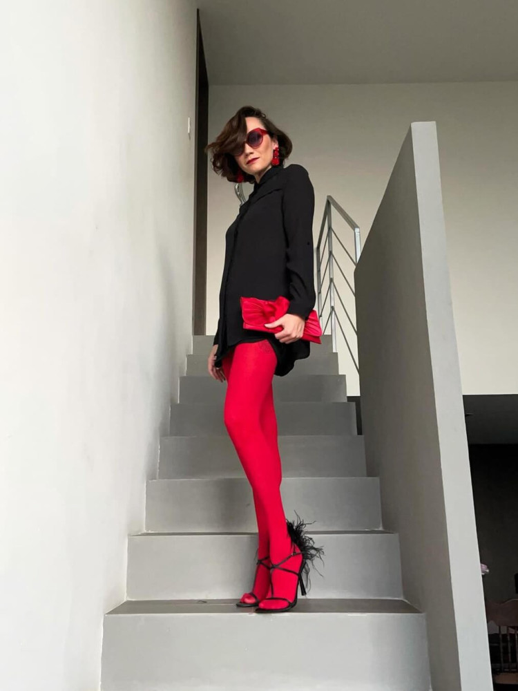 SHIRLEY RED TIGHTS