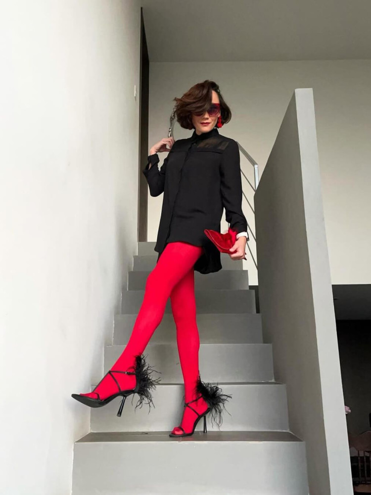 SHIRLEY RED TIGHTS
