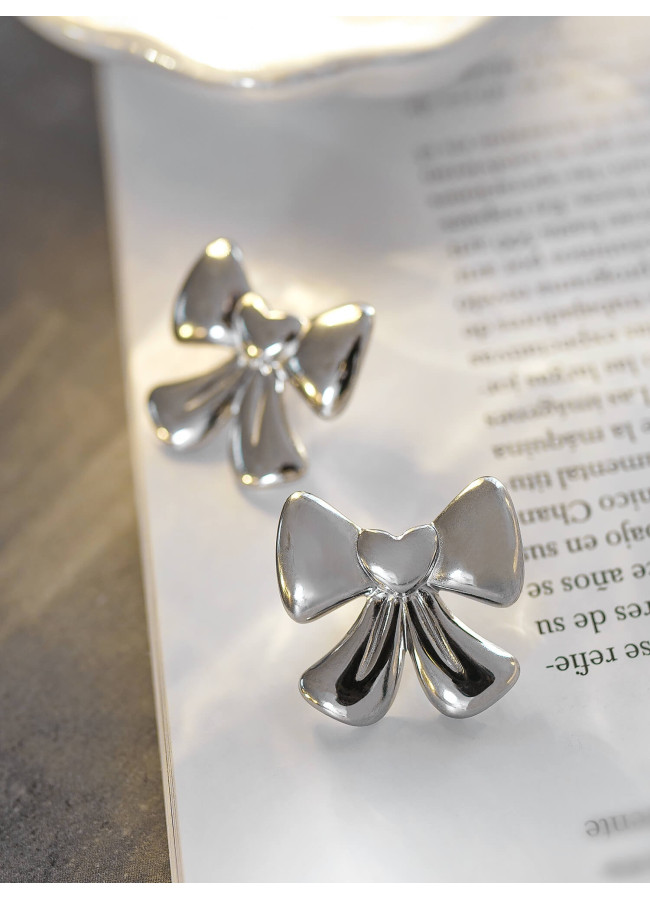 BOWS SILVER EARRINGS