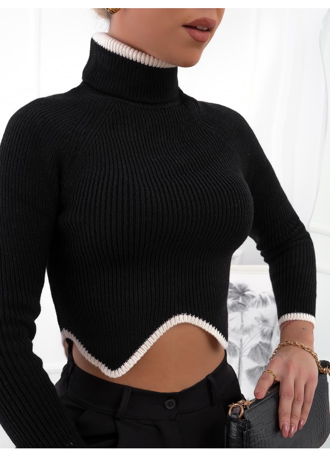 ΜΑΥΡΗ CROP ΠΛΕΚΤΗ ΜΠΛΟΥΖΑ-...