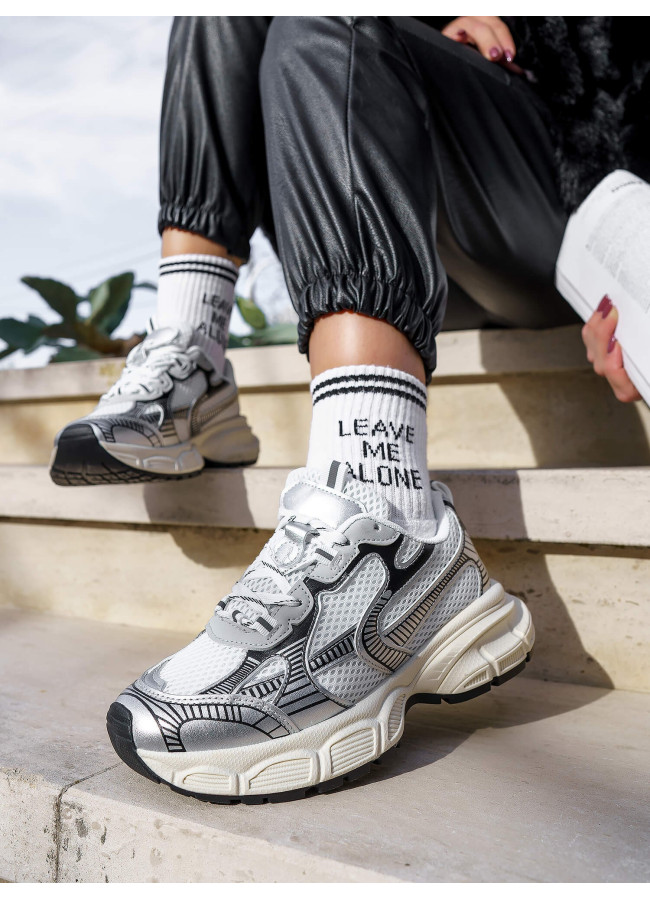 WHITE SILVER SNEAKERS - TRAIL