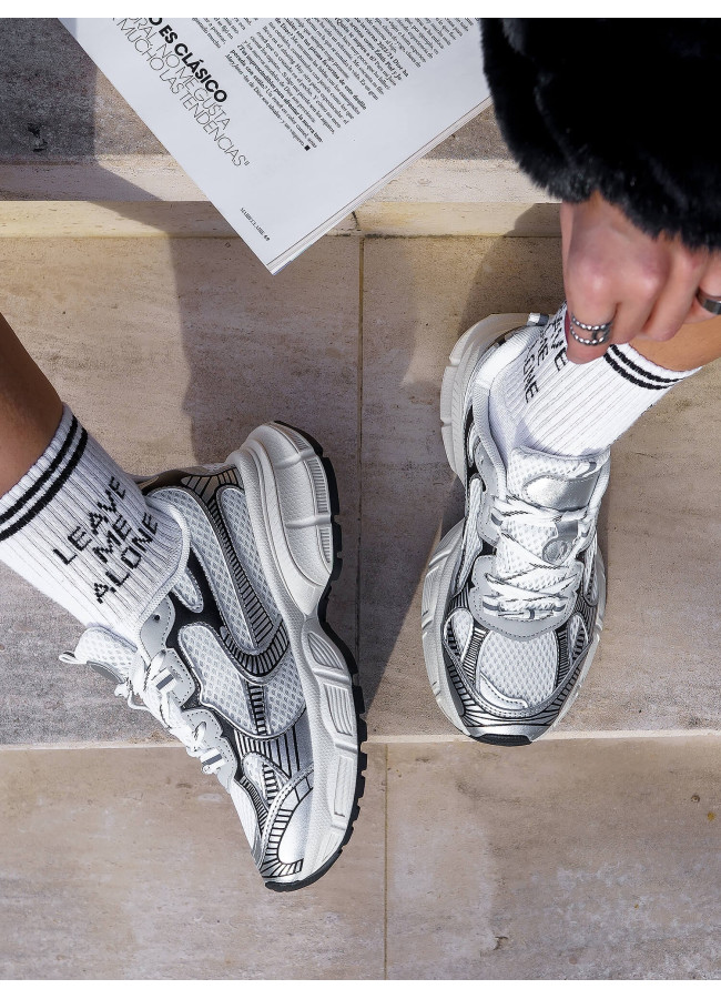 WHITE SILVER SNEAKERS - TRAIL