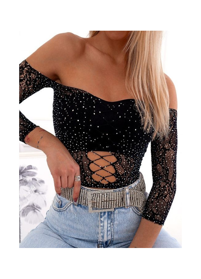 LUANA BLACK NET BLOUSE