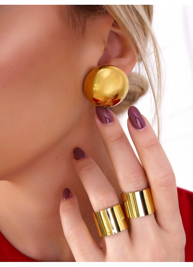 GOLD EARRINGS -BUTTONS