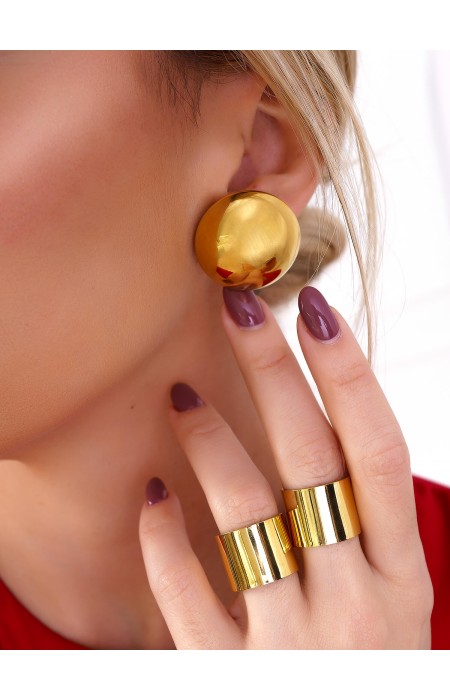 GOLD EARRINGS -BUTTONS