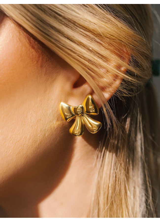 GOLD EARRINGS -BOWS