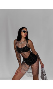 DAKOTA STRASS NET DRESS