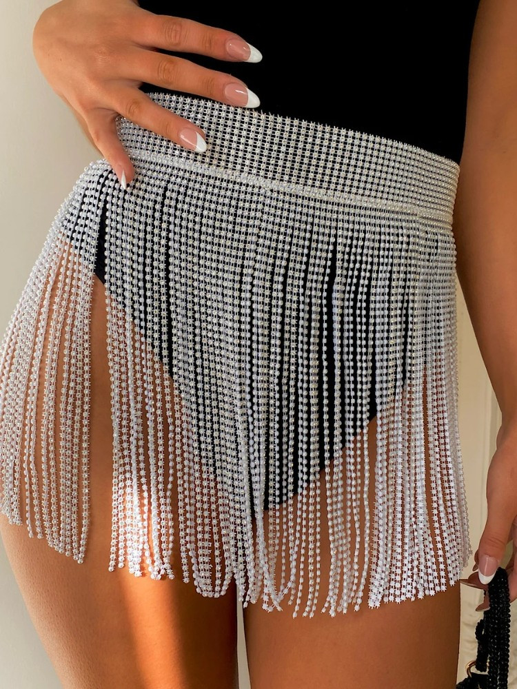 WHITE STRASS BELT - MIKALA