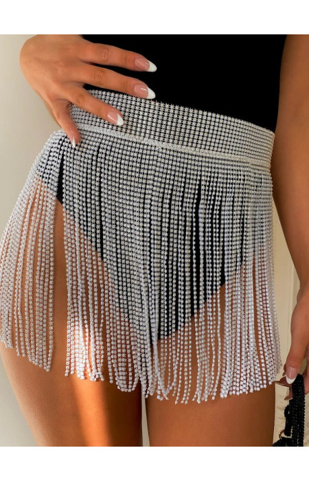 WHITE STRASS BELT - MIKALA
