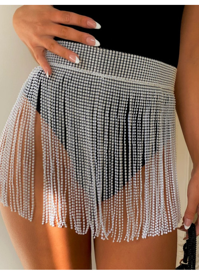 WHITE STRASS BELT - MIKALA