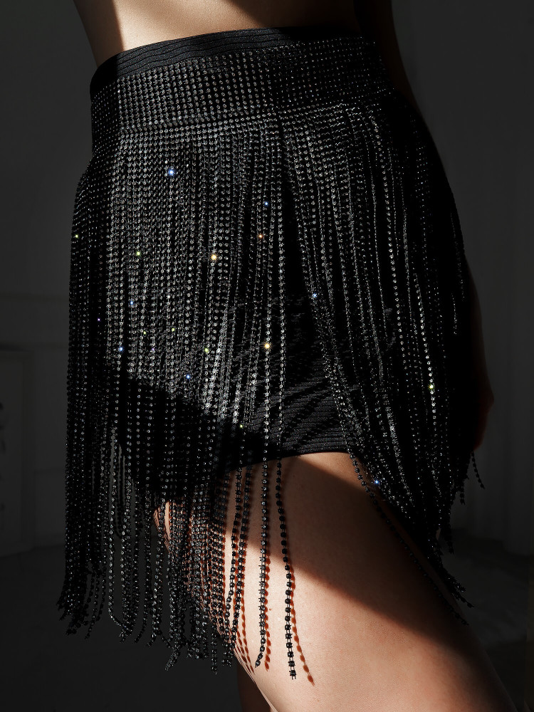 BLACK STRASS BELT - MIKALA