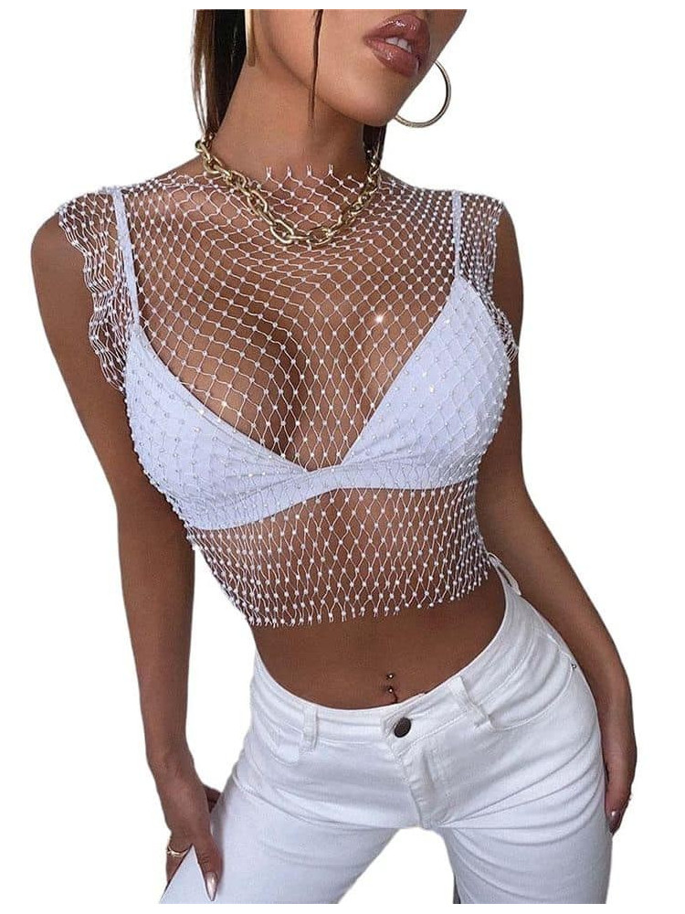 WHITE STRASSY TANK TOP
