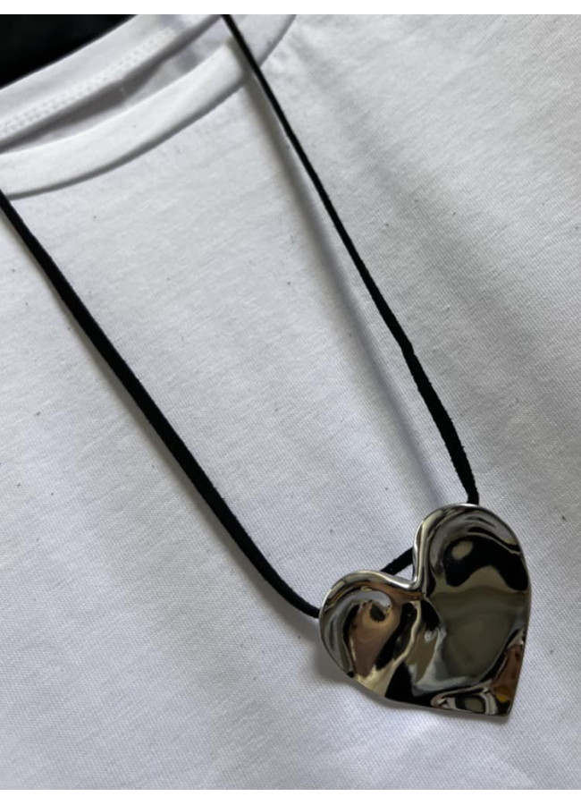 SILVER HEART CORD NECKLACE - MY HEART