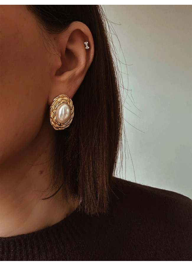 EARRINGS WITH PEARL - GOPEARL