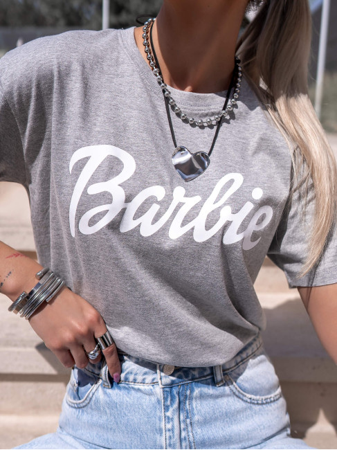 ΓΚΡΙ ΜΕ ΛΕΥΚΟ T-SHIRT BARBIE