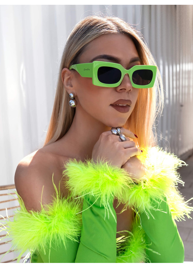 ANNAKEY PALM LIME SUNGLASSES