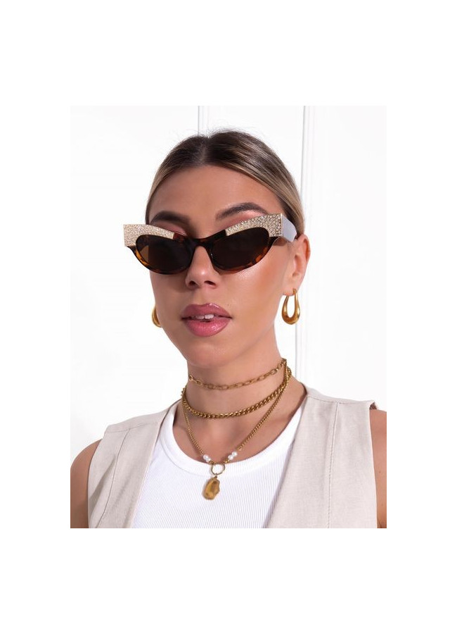 ANNAKEY MARILYN LEOPAR STRASS SUNGLASSES