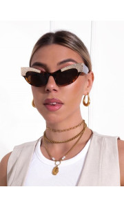 ANNAKEY MARILYN LEOPAR STRASS SUNGLASSES