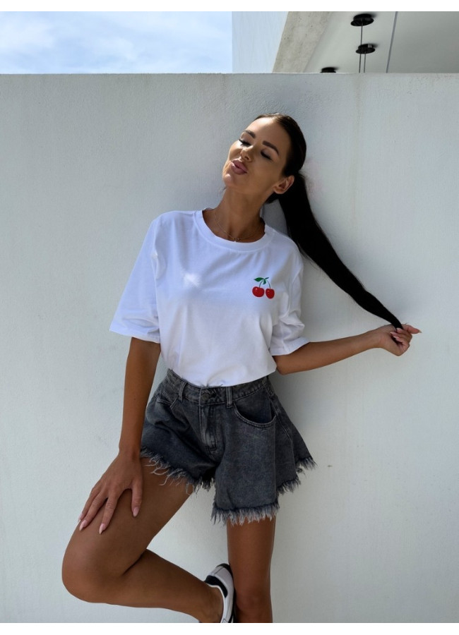 WHITE T-SHIRT - CHERRY