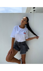 ΛΕΥΚΟ T-SHIRT - CHERRY