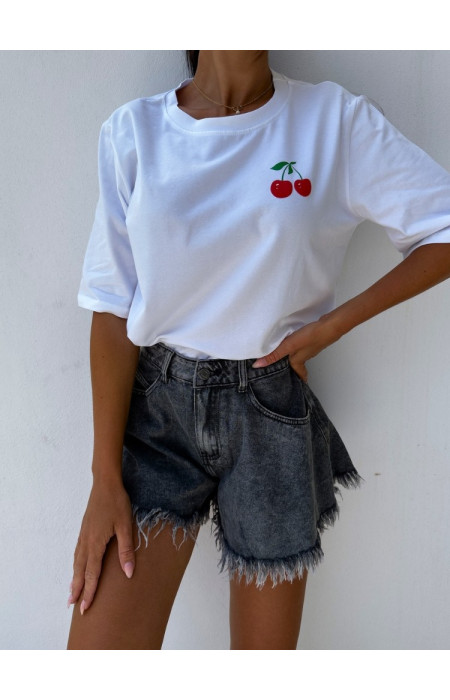 WHITE T-SHIRT - CHERRY