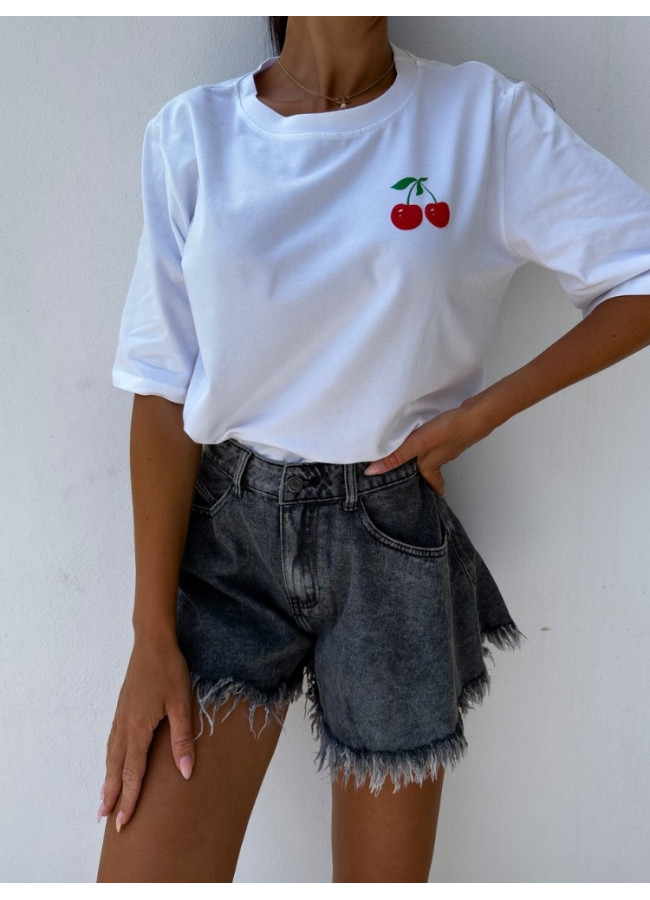WHITE T-SHIRT - CHERRY