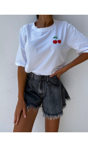 ΛΕΥΚΟ T-SHIRT - CHERRY