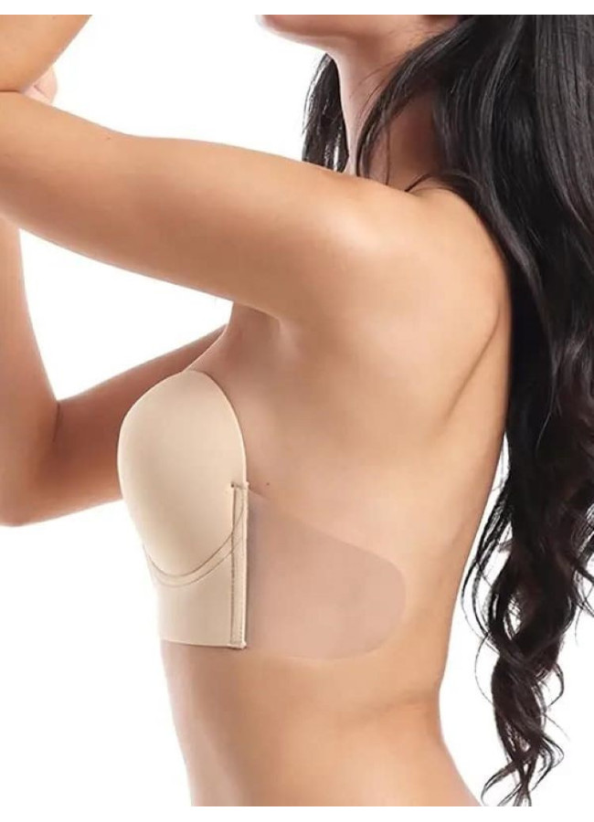 BEIGE SILICON BRA  - V BRA