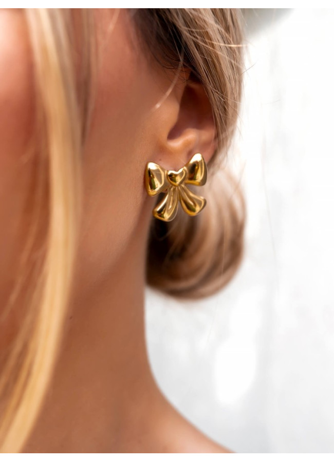 GOLD EARRINGS -BOWS