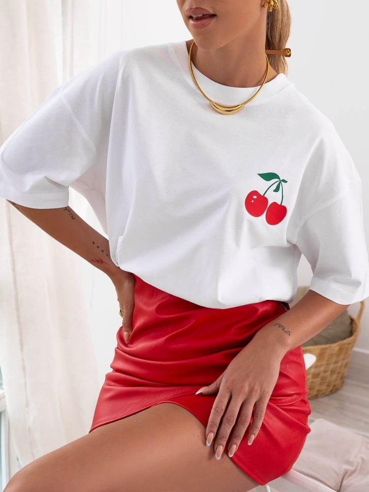 WHITE T-SHIRT - CHERRY