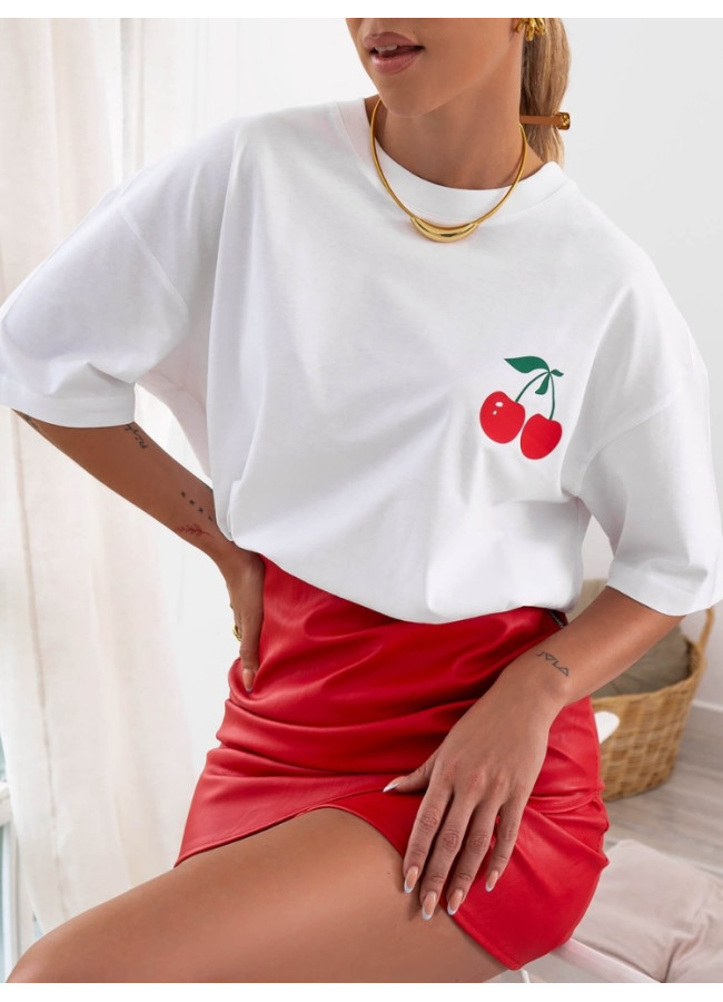 WHITE T-SHIRT - CHERRY