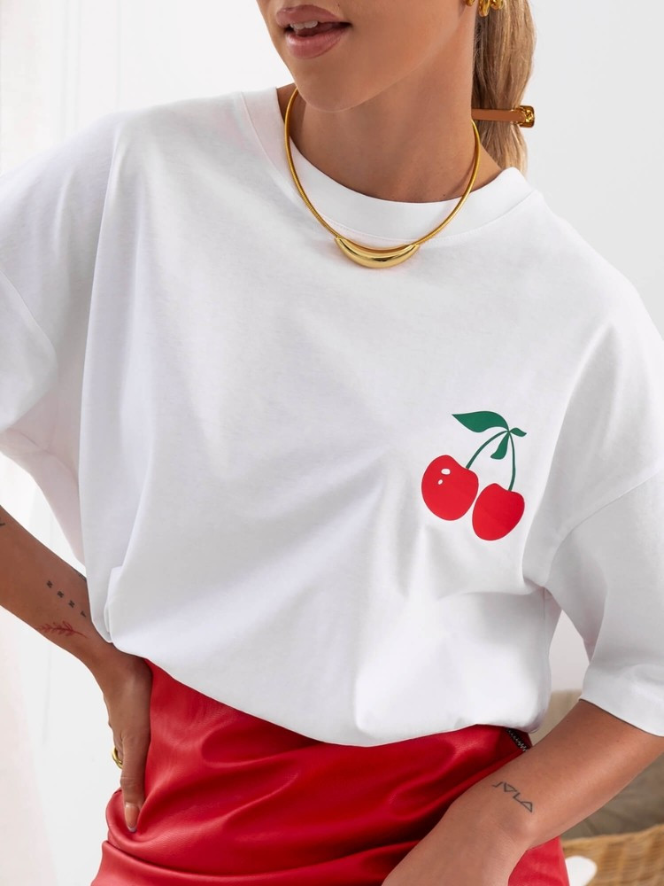 WHITE T-SHIRT - CHERRY