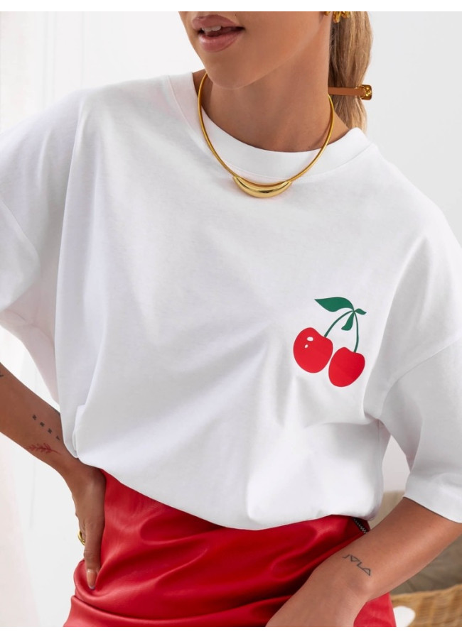 WHITE T-SHIRT - CHERRY