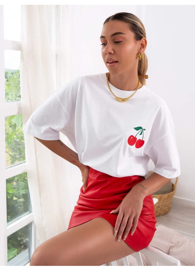 WHITE T-SHIRT - CHERRY