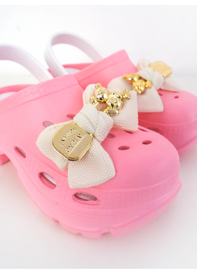 LIGHT PINK CLOGS - BOW