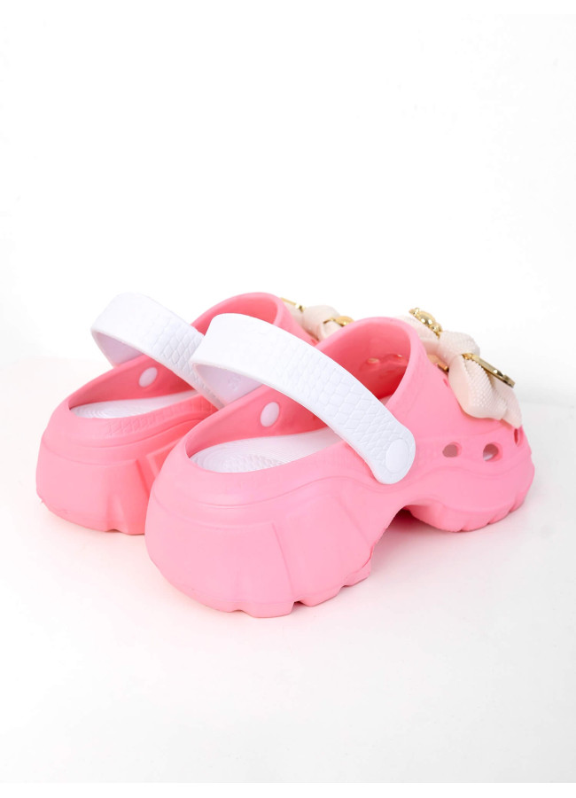 LIGHT PINK CLOGS - BOW