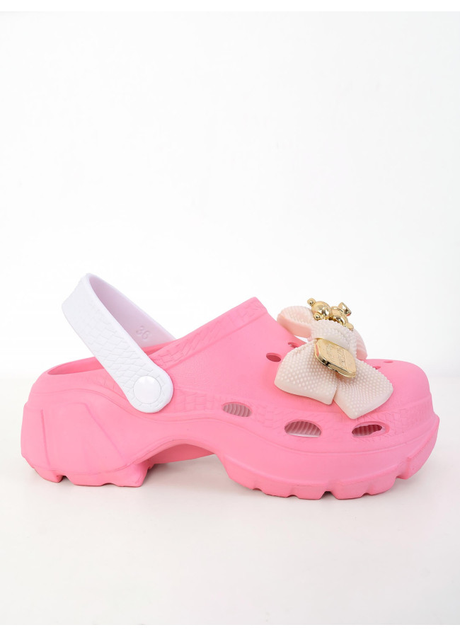 LIGHT PINK CLOGS - BOW