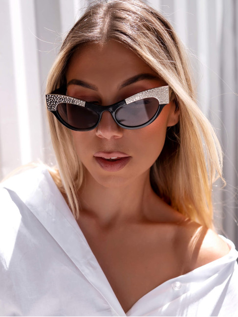 ANNAKEY MARILYN BLACK STRASS SUNGLASSES