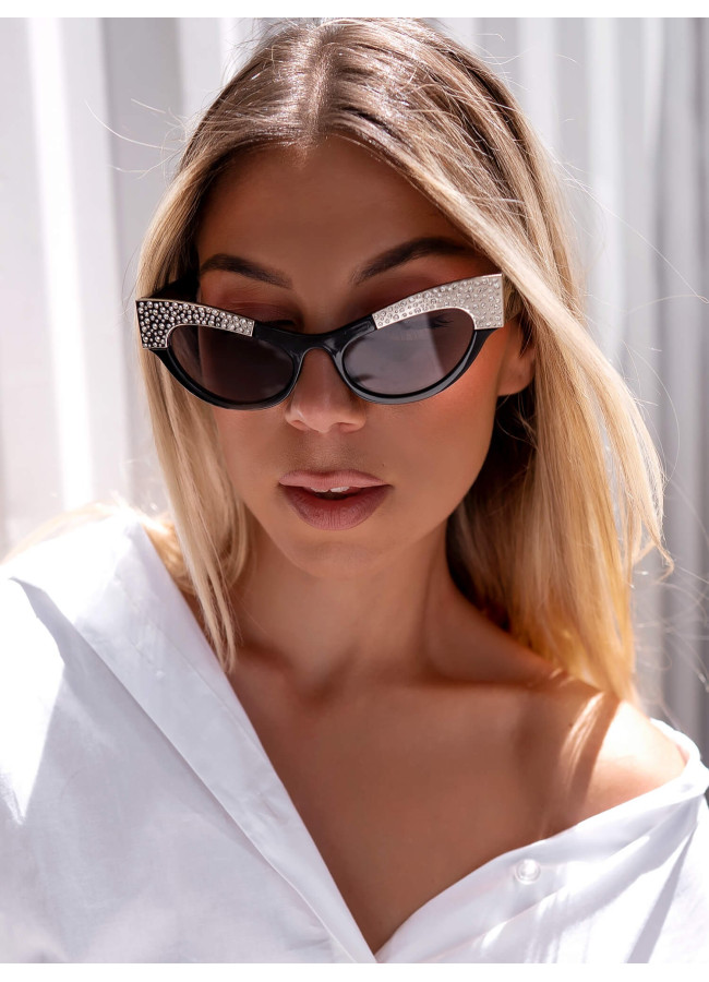ANNAKEY MARILYN BLACK STRASS SUNGLASSES
