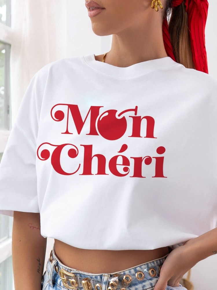 WHITE T-SHIRT WITH CHERRY - MON SERI