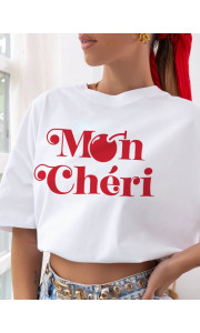 ΛΕΥΚΟ T-SHIRT ME ΚΕΡΑΣΙΑ - MON SERI